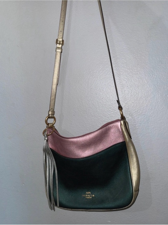 Coach Handbags - COACH Metallic Color Block Leather Chaise Pink Crossbody Bag